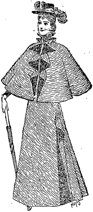 Image: Costume in Dark Crepo.-\ (Auckland Star, 06 April 1895)