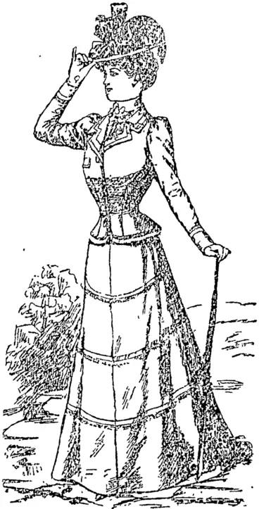 Image: COSTUME IN DYED LINEN. By Redfern. (Auckland Star, 31 December 1898)