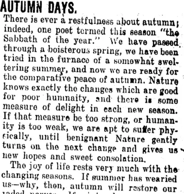Image: AUTUMN DAYS. (Clutha Leader 26-3-1907)