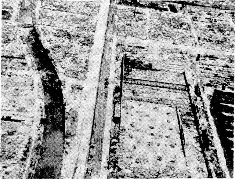 Image: Knots of steel that once were girders among the ashes and rubble in the devastated area of Hiroshima, destroyed by a single atomic bomb. (Evening Post, 26 September 1945)