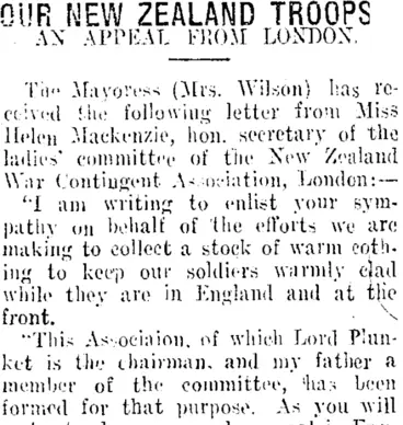Image: OUR NEW ZEALAND TROOPS. (Taranaki Daily News 9-1-1915)