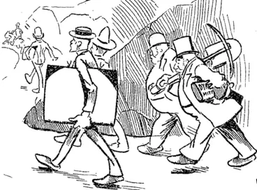 Image: There are two thousand pounds on board-} Let's go and grab the golden hoard Reporters^ artists, engineers Set off, with mingled hopes and fears. (Observer, 07 June 1890)