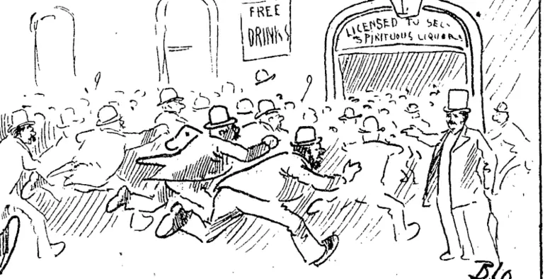 Image: He would reform the laws, especially as affecting the poorer classes and the .liquor traffic. Something of this sort, eh ? . (Observer, 12 September 1891)