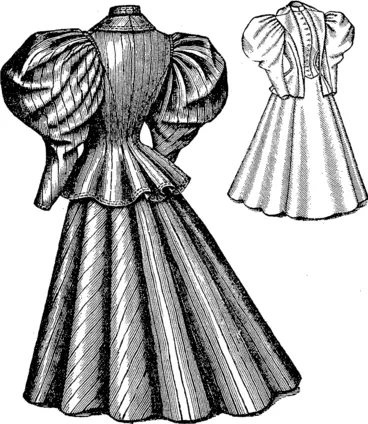 Image: ladies' Costume, Consisting- of a Jacket, a Single-Breasted Vest and a Six-Gored Ripple Skirt. (Observer, 18 January 1896)