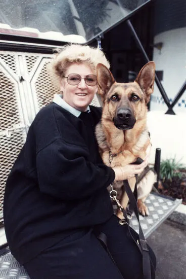 Image: Police Dog Training Centre kennel manager Marilyn Jensen with Zara.