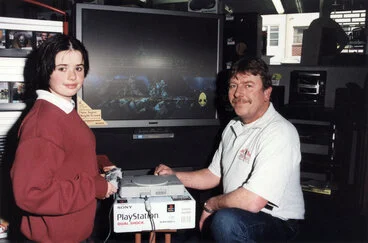 Image: Millennium; "Home Grown in Upper Hutt" CD cover designer Rosie Farrelly wins Sony Playstation.