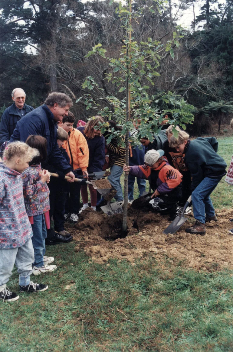 Image: Arbor Day tree planting, Brown Owl School, 1998