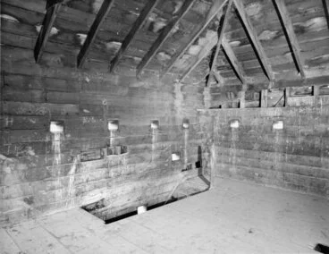 Image: Blockhouse; interior, prior to restoration; upper floor. [P2-608-1511]