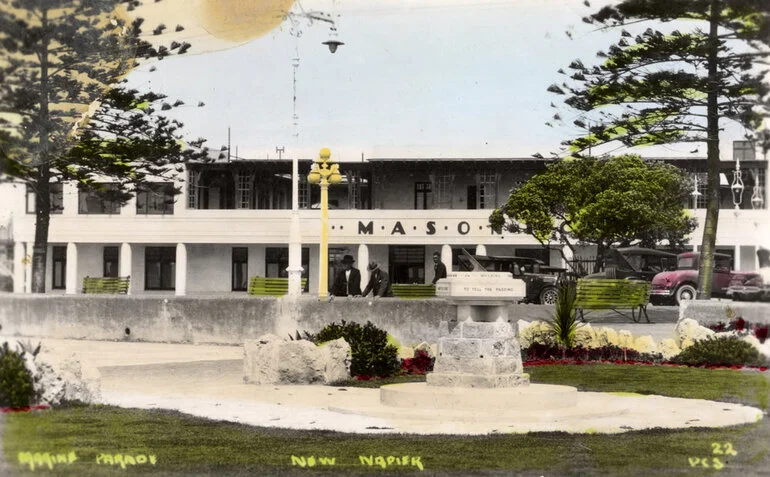 Image: Eric Wood collection; postcards; Napier; new Masonic Hotel, Marine Parade; no longer surviving?.