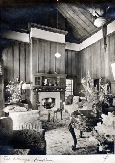 Image: Murdoch house 5; the lounge fireplace.