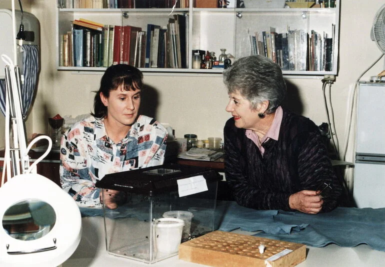 Image: Wallaceville Research Centre staff; Jo Wilson with Governor-General Dame Catherine Tizard.