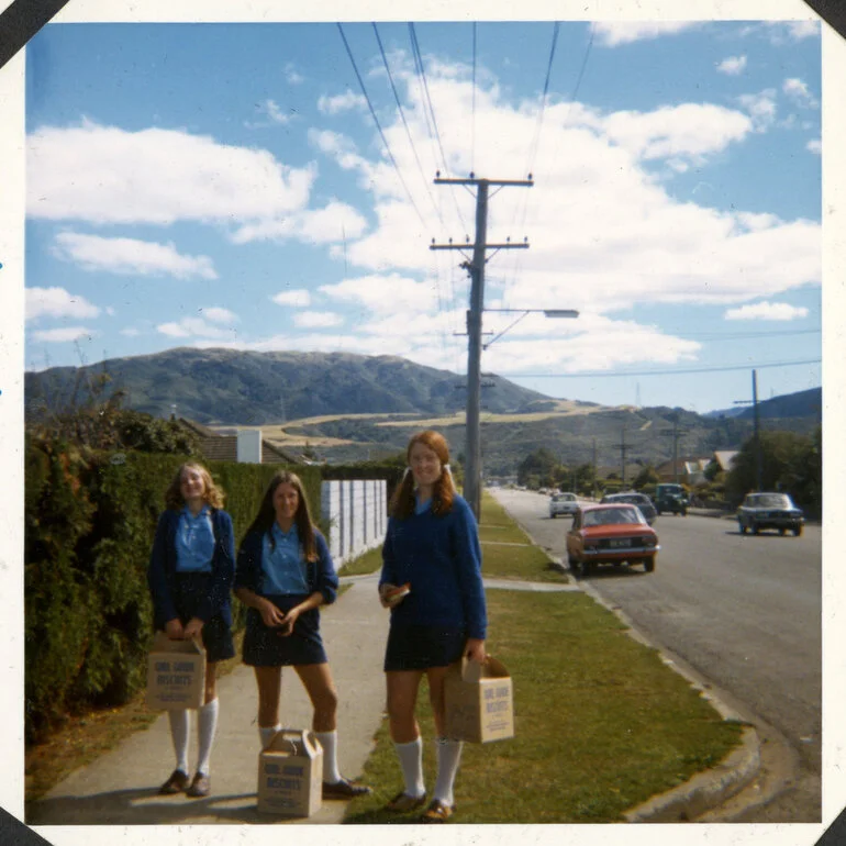 Image: Girl Guides Upper Hutt Division; Biscuit Selling; 1974