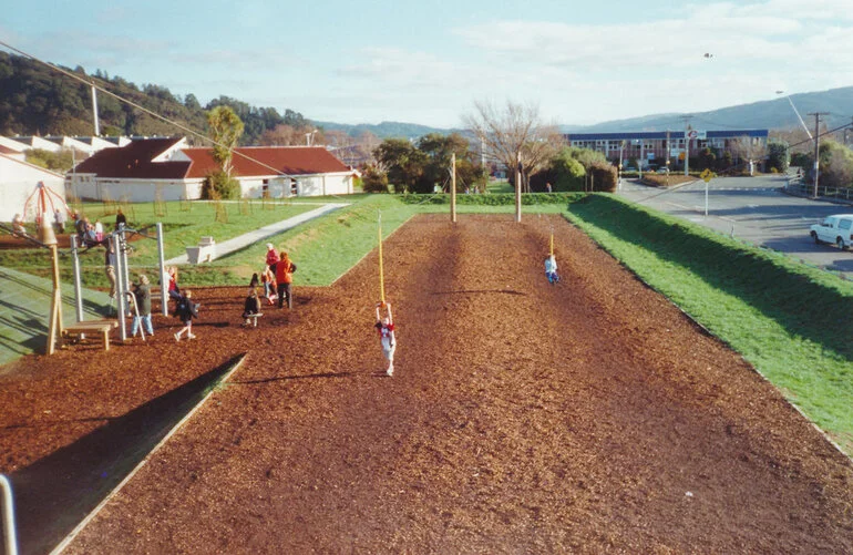 Image: Flying fox at Maidstone Max; Opening Day; April 2001