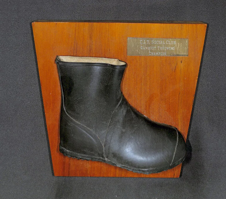 Image: CIT Social Club Gumboot Throwing Champion Plaque