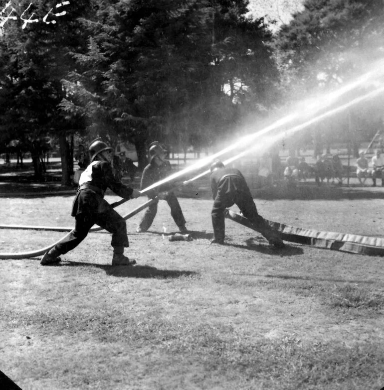 Image: Silverstream Volunteer Fire Brigade; Maidstone Park; Fred Stringer and Gordon Hamilton