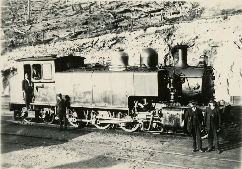 Image: Summit station yard; We-class 4-6-4T locomotive, No. 198.