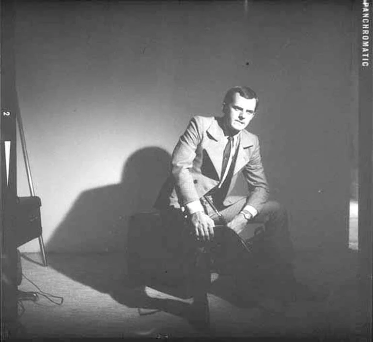 Image: Portrait of Hugh Porter modelling clothes
