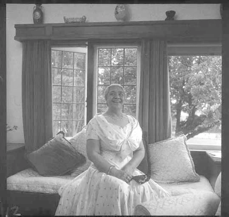 Image: Half length portrait of Queen Salote Tupou III of Tonga