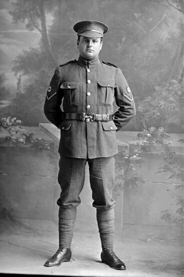 Image: Full portrait of Lance Corporal C Flewellyn, New Zealand Medical Corps