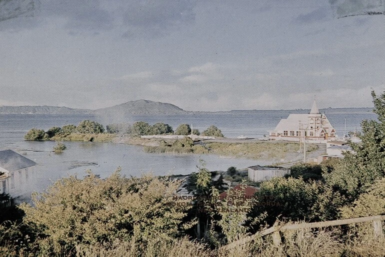 Image: Maori Church Ohinemutu, Mokoia Island, Lake Rotorua, New Zealand