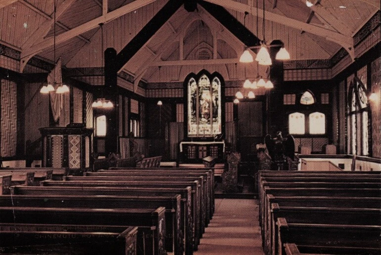 Image: Maori Church Interior, Ohinemutu, Rotorua, New Zealand