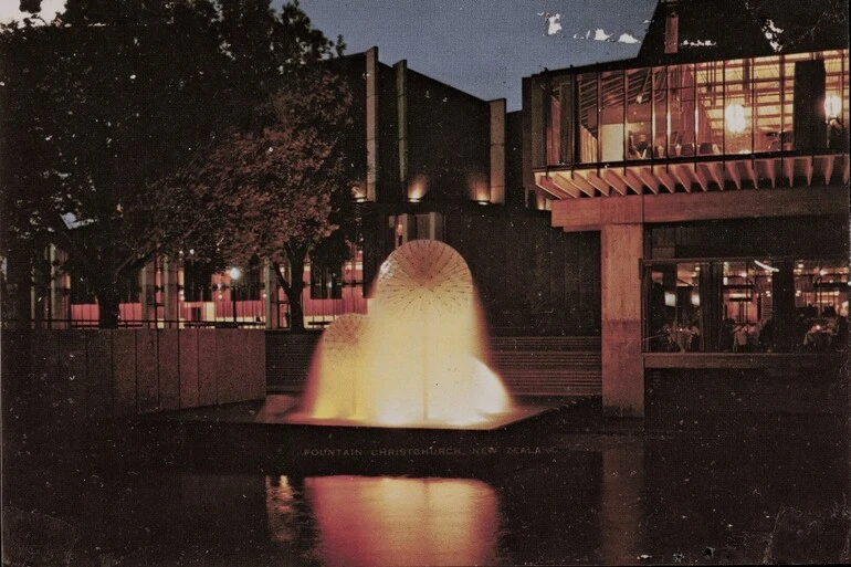 Image: Town Hall, Fountain, Christchurch, New Zealand