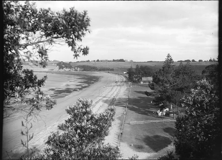Image: Looking east south east from Bastion Point showing the beach at....
