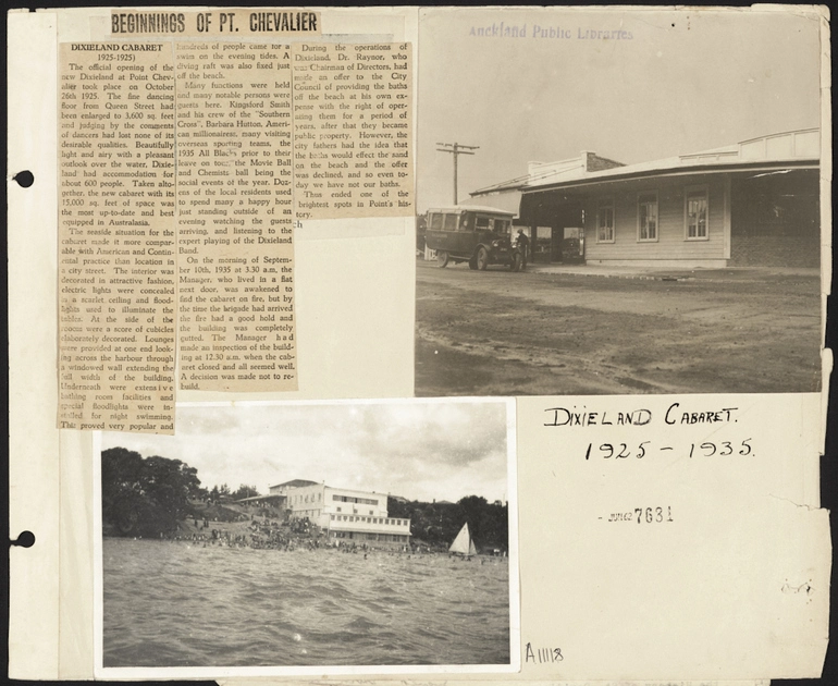 Image: Dixieland Cabaret, Point Chevalier
