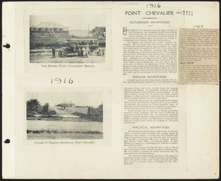 Image: 1916 Point Chevalier