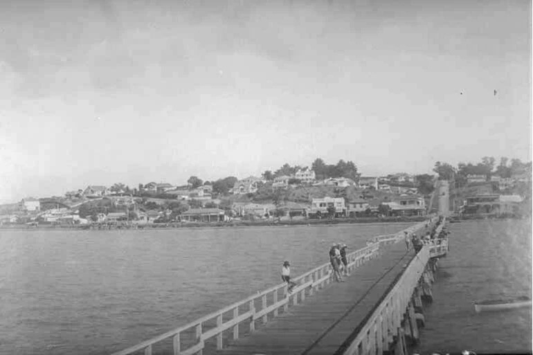 Image: Looking south from the end of the St Heliers wharf showing St....