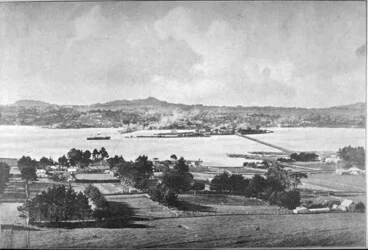 Image: Looking north from Mangere Mountain over Mangere and the....