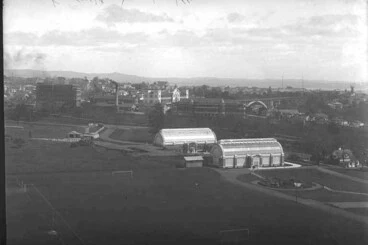 Image: A panoramic view looking west from the Auckland Museum showing....