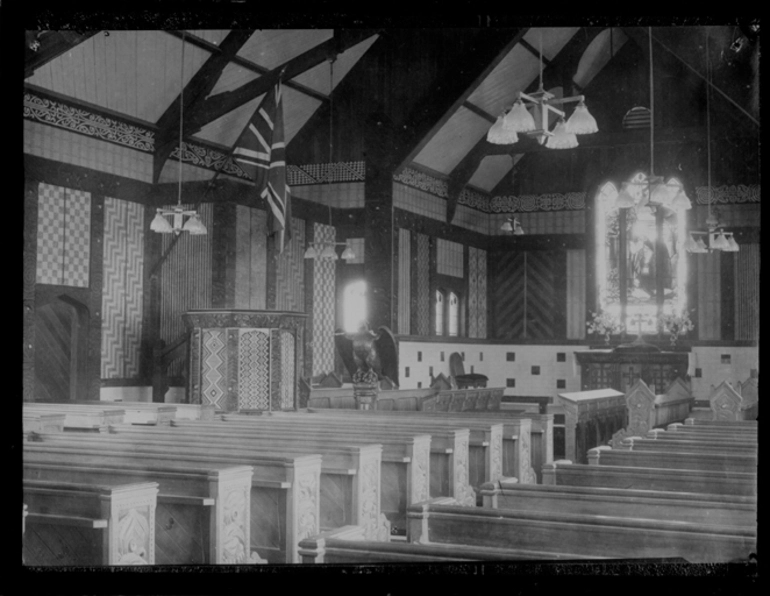 Image: Interior view of St Faiths Church, Ohinemutu