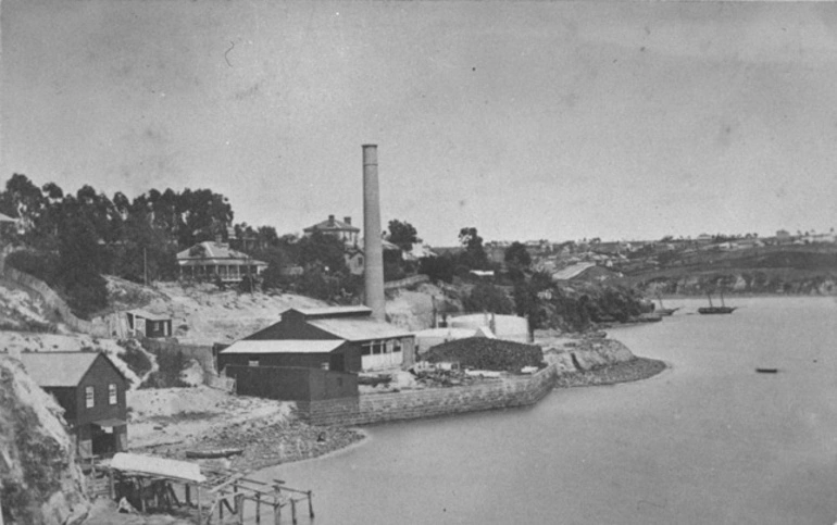 Image: Showing the Brickfield Bay (now Fanshawe Street, foreground),....