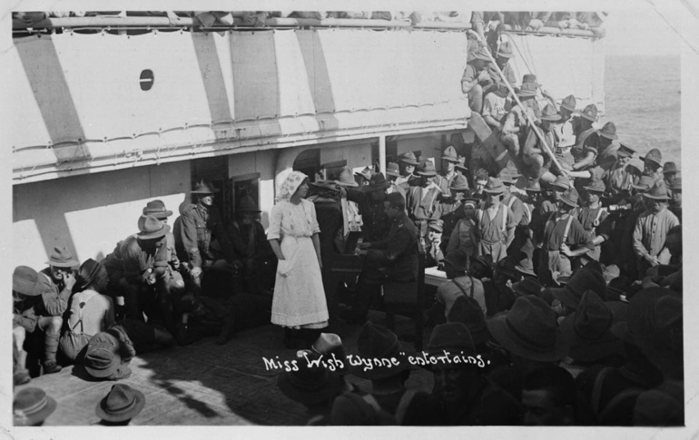 Image: Miss "Wish Wynne" entertains.