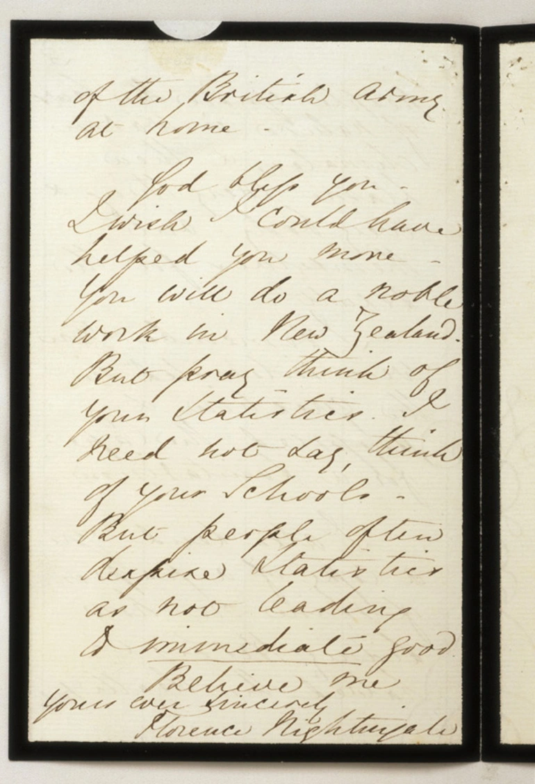 Image: Florence Nightingale. Letter to Sir George Grey.