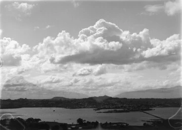 Image: Panoramic view looking north from Mangere Mountain showing Manukau Harbour...1913