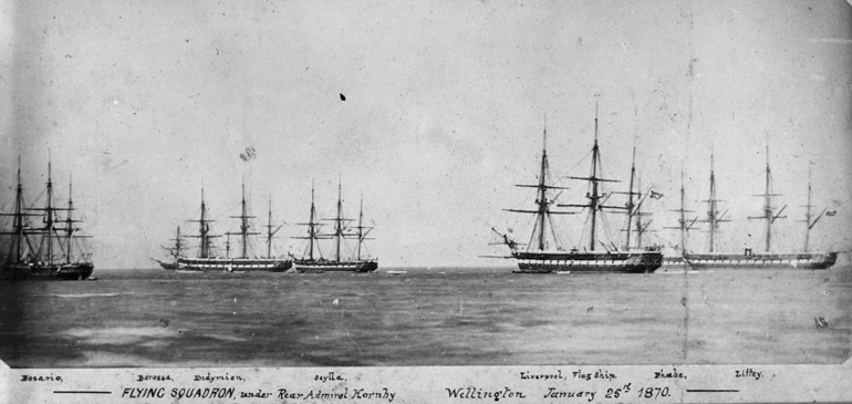 Image: Showing Flying Squadron at Wellington... 1870