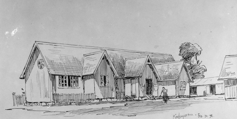 Image: Drawing of Melanesian Mission House, Mission Bay