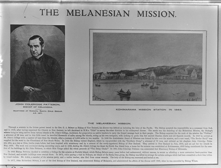 Image: Article on the Melanesian Mission House, Mission Bay