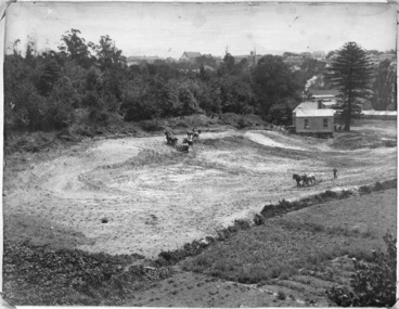 Image: Looking west over farmland, now Carlaw Park...
