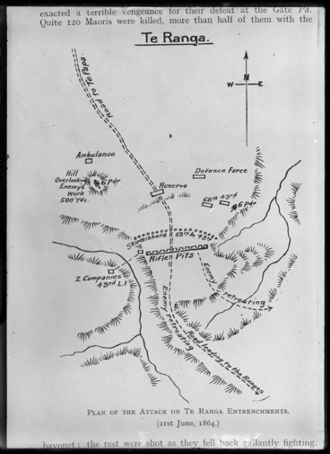 Image: Plan of the attack on the Te Ranga settlement...1864