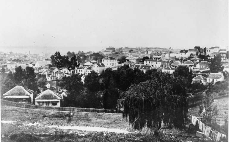 Image: Looking north east over central Auckland...1870s