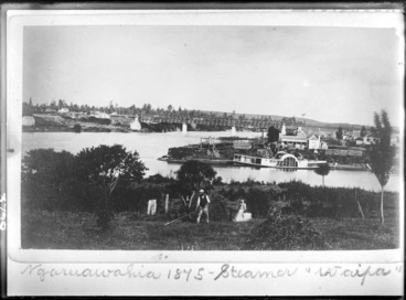 Image: Looking east across Waipa River towards Ngaruawahia...1876-77