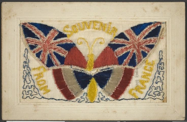 Image: Embroidered fabric card from France