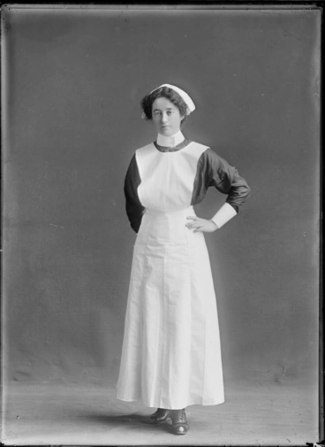 Image: Woman in a nursemaid's uniform?