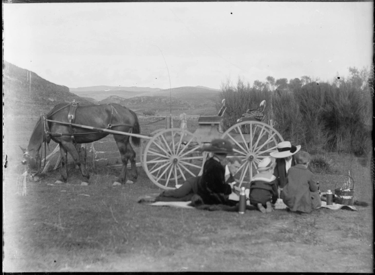 Image: Picnc tea on the roadside at Cambridge 1913