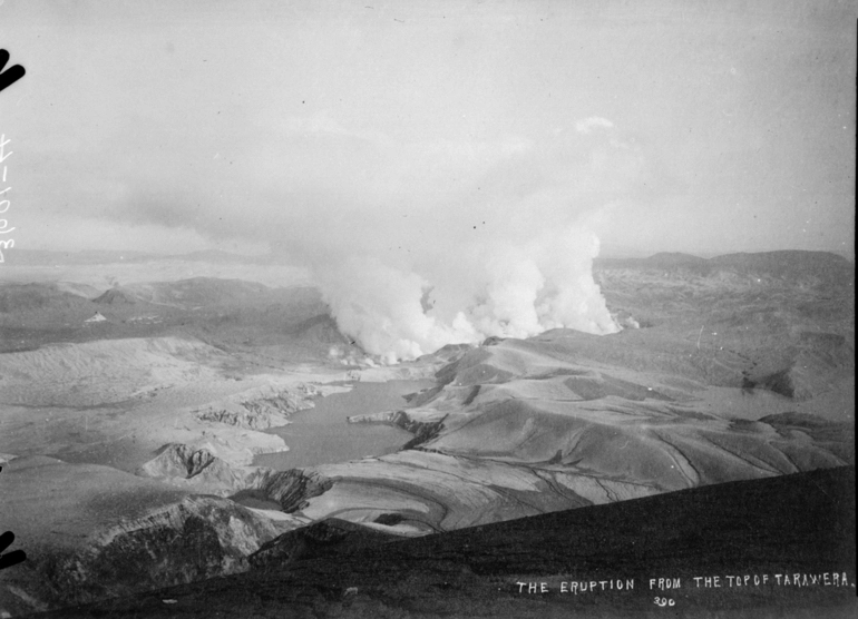 Image: Showing the eruption from the top of Mount Tarawera in 1886