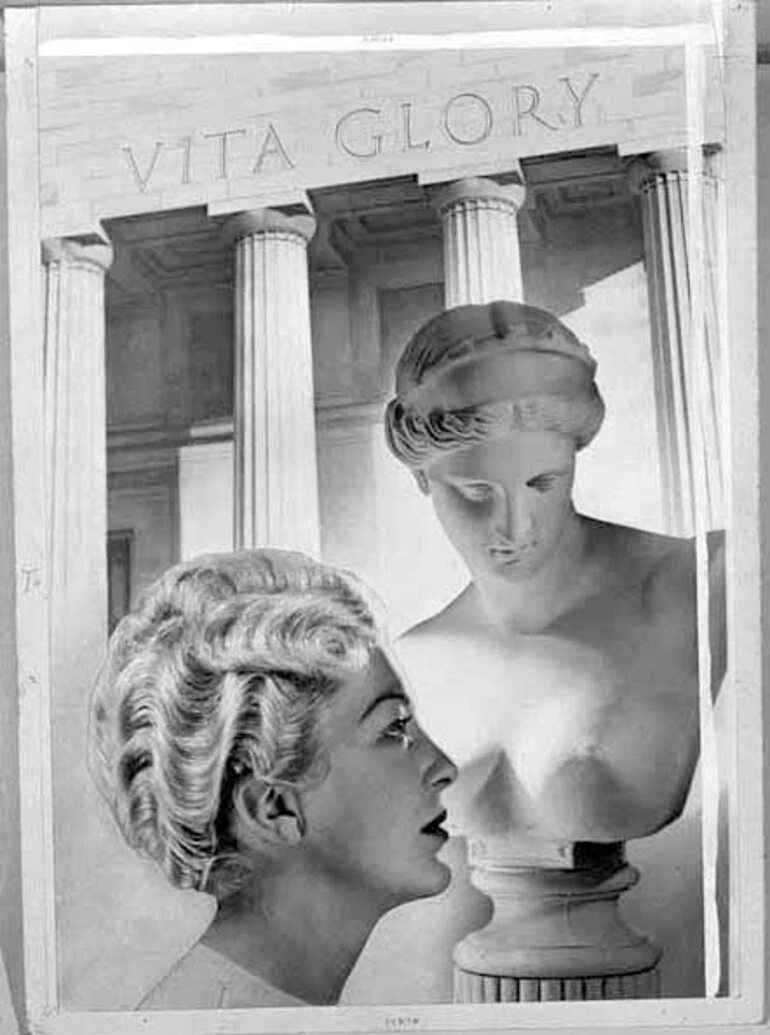 Image: Photograph showing woman's hairstyle for Maeder Salon, Queen Street (Spanjer Advertising)