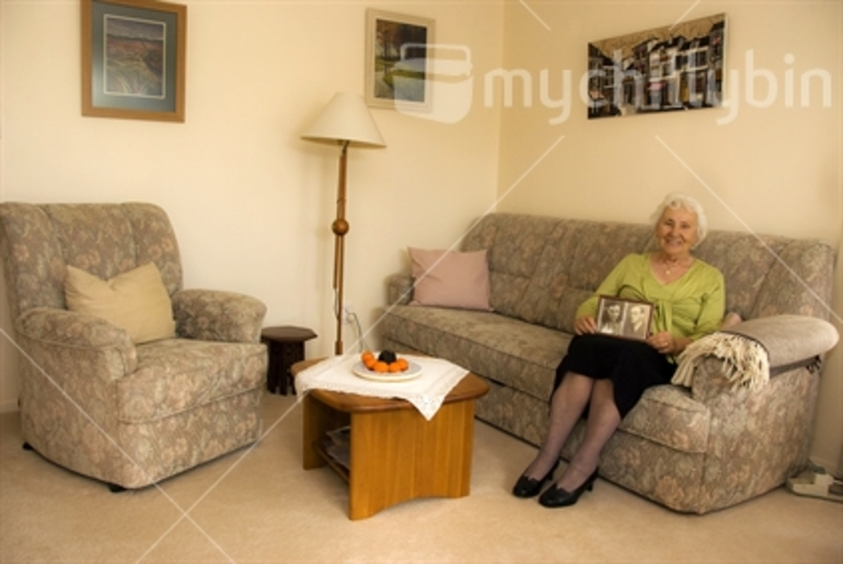 Image: Elderly woman in the comfort of her home